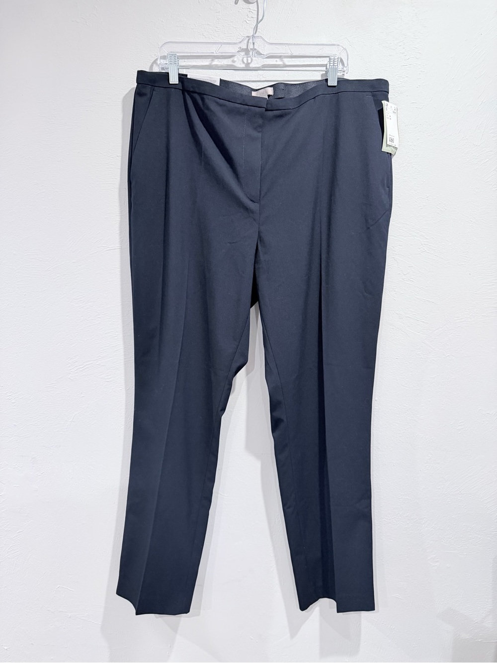 NWT H&M Women’s Slim Slacks Navy Blue Regular Waist Full Length Size 18